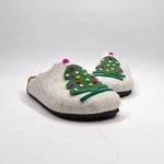 Carica l&#39;immagine nel visualizzatore di Gallery, Pantofola DONNA in LANA con Albero Natale  Col. BIANCO | Art. XTree
