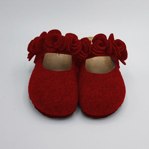 Pantofola DONNA in lana CON FIORI tinta unita  | Art.109IMB