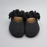 Load image into Gallery viewer, Pantofola DONNA in lana CON FIORI tinta unita  | Art.109IMB

