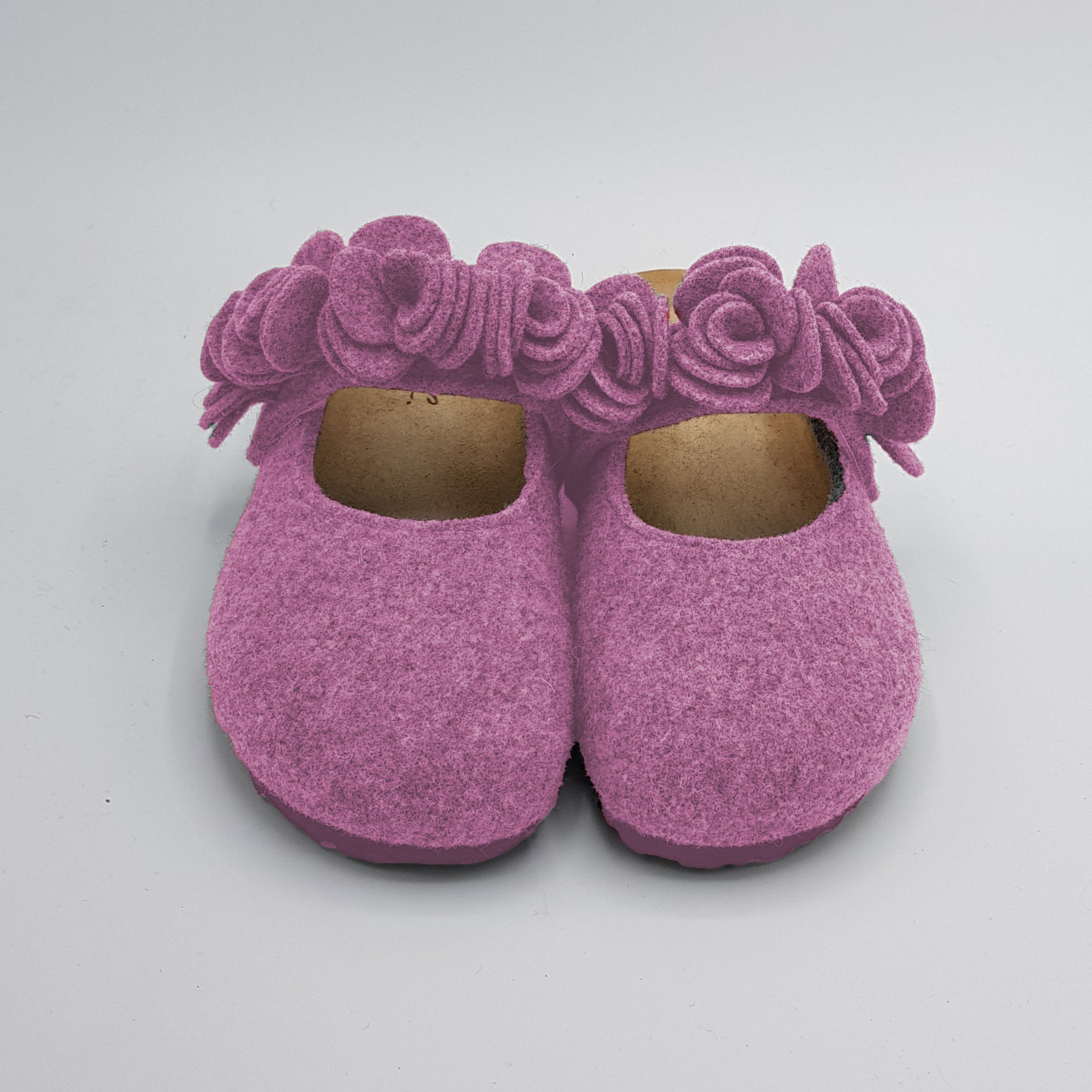 Pantofola DONNA in lana CON FIORI tinta unita  | Art.109IMB
