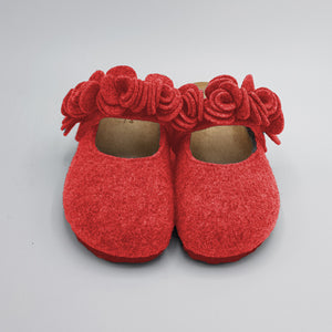 Pantofola DONNA in lana CON FIORI tinta unita  | Art.109IMB