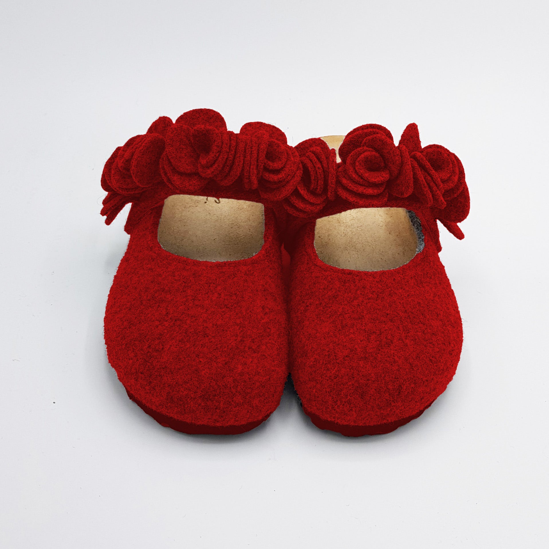 Pantofola DONNA in lana CON FIORI tinta unita  | Art.109IMB