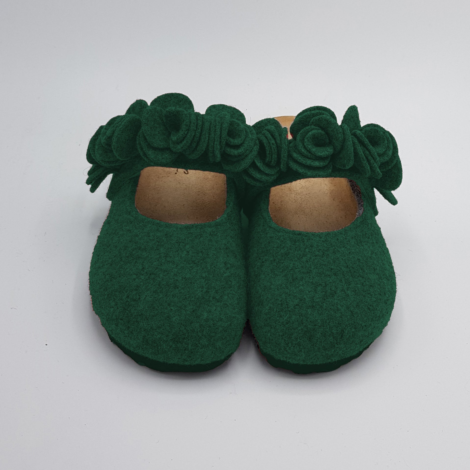 Pantofola DONNA in lana CON FIORI tinta unita  | Art.109IMB