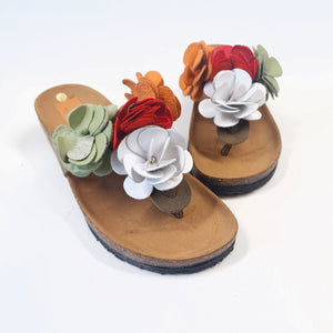 Ciabatta DONNA INFRADITO con FIORI applicati | Art. ANGIE