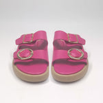 Load image into Gallery viewer, Ciabatta DONNA in VERA pelle doppia fibbia FUXIA | Art. IRENE
