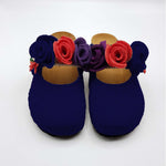 Carica l&#39;immagine nel visualizzatore di Gallery, Pantofola DONNA in LANA con FIORI COLORATI chiusura velcro | Art. BEA
