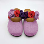 Carica l&#39;immagine nel visualizzatore di Gallery, Pantofola DONNA in LANA con FIORI COLORATI chiusura velcro | Art. BEA

