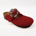 Carica l&#39;immagine nel visualizzatore di Gallery, Pantofola DONNA in lana. Fiore glitterato. Tinta unita | Art. Molly
