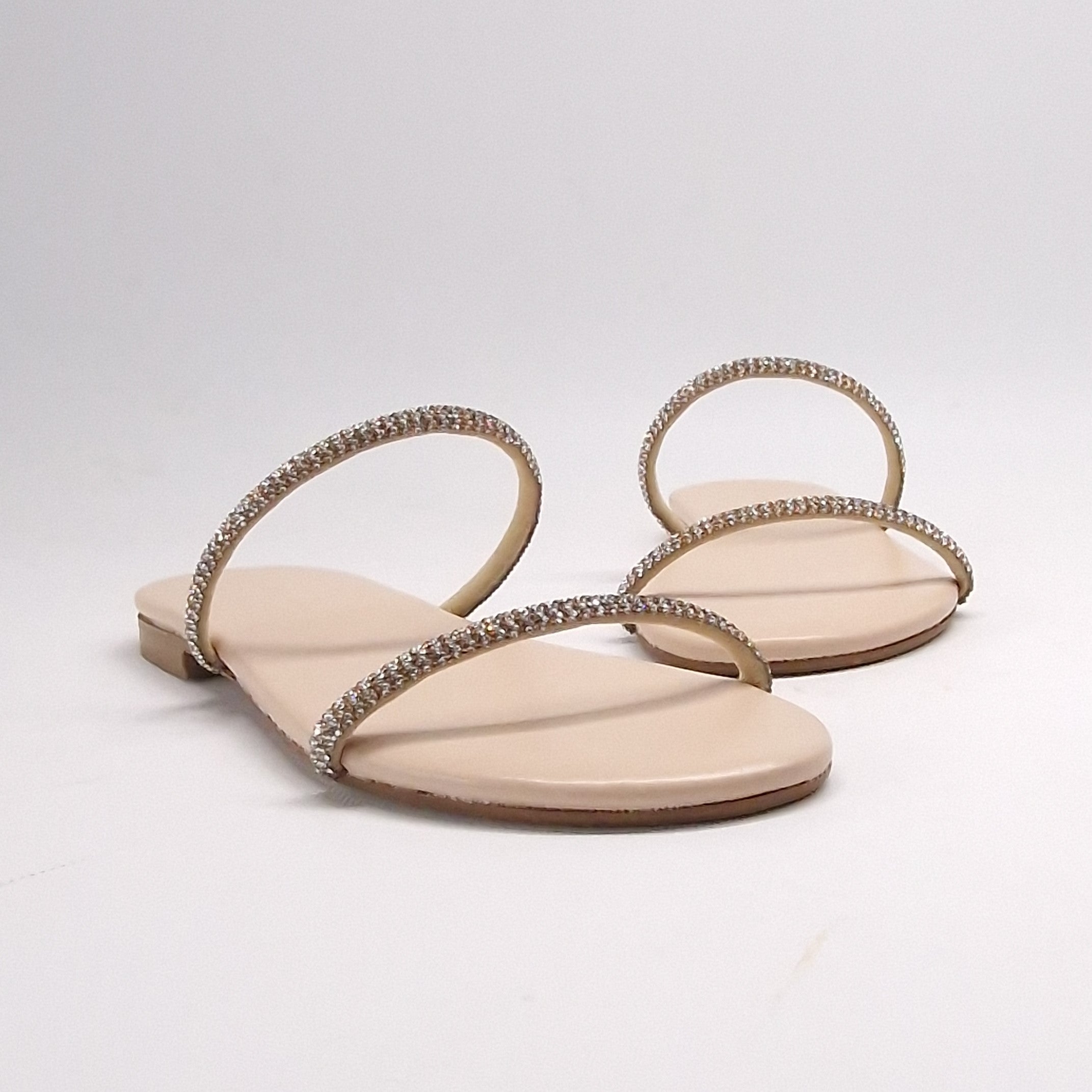 Sandalo DONNA piatto cristalli colore platino | Art. DAFNE