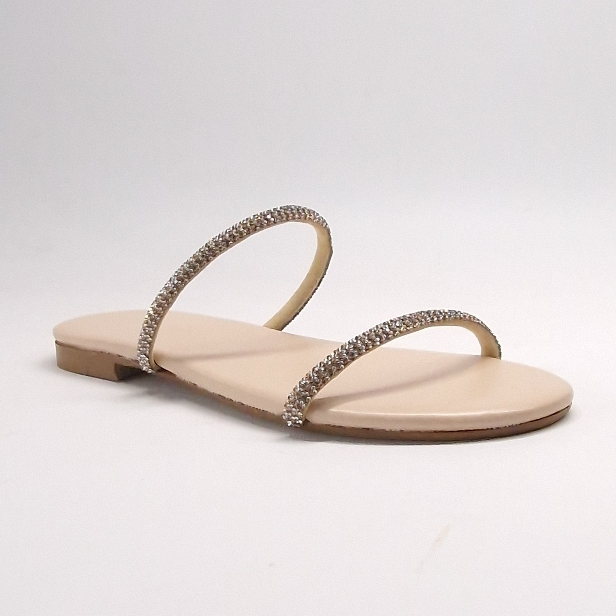 Sandalo DONNA piatto cristalli colore platino | Art. DAFNE