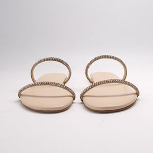 Sandalo DONNA piatto cristalli colore platino | Art. DAFNE