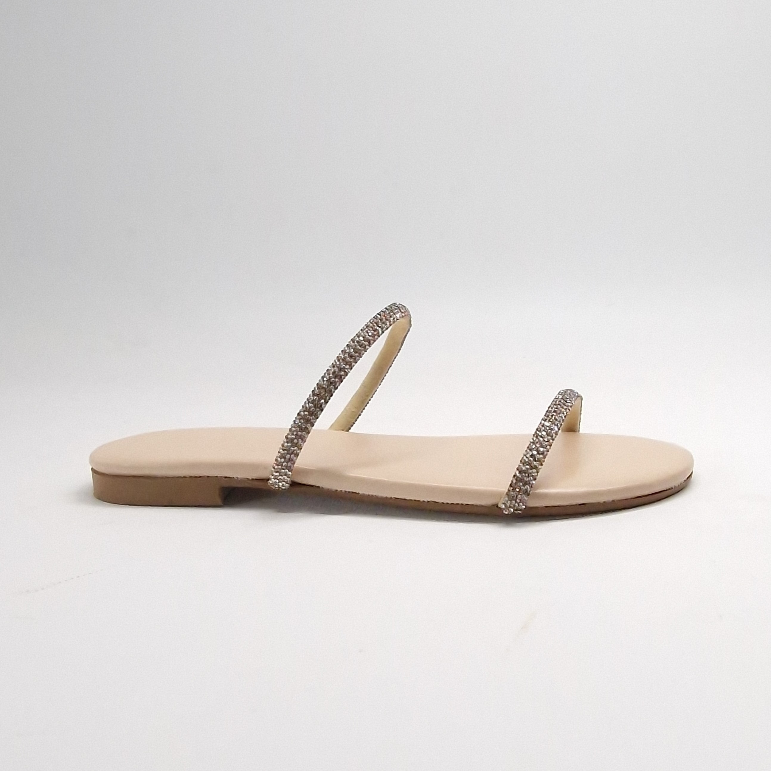 Sandalo DONNA piatto cristalli colore platino | Art. DAFNE