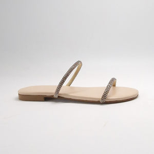Sandalo DONNA piatto cristalli colore platino | Art. DAFNE