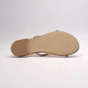 Sandalo DONNA piatto cristalli colore platino | Art. DAFNE